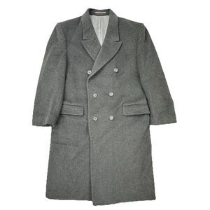 Alexander Shields Park Avenue NY Mens 42 Gray Long Coat Double Breasted Hungary